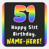 Sticker Carré 51e anniversaire : Rainbow Spectrum # 51, Nom pers (Devant)