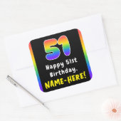 Sticker Carré 51e anniversaire : Rainbow Spectrum # 51, Nom pers (Enveloppe)
