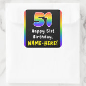 Sticker Carré 51e anniversaire : Rainbow Spectrum # 51, Nom pers (Sac)