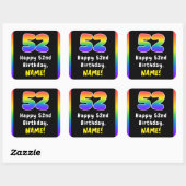 Sticker Carré 52e anniversaire : Rainbow Spectrum # 52, Nom pers (Feuille)