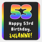 Sticker Carré 53e anniversaire : Rainbow Spectrum # 53, Nom pers (Devant)