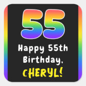 Sticker Carré 55e anniversaire : Rainbow Spectrum # 55, Nom pers (Devant)