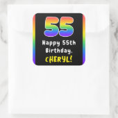 Sticker Carré 55e anniversaire : Rainbow Spectrum # 55, Nom pers (Sac)
