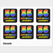 Sticker Carré 56e anniversaire : Bold, amusant, simple, arc-en-c (Feuille)