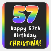 Sticker Carré 57e anniversaire : Rainbow Spectrum # 57, Nom pers (Devant)