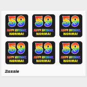 Sticker Carré 59e anniversaire : Bold, amusant, simple, arc-en-c (Feuille)