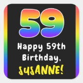 Sticker Carré 59e anniversaire : Rainbow Spectrum # 59, Nom pers (Devant)