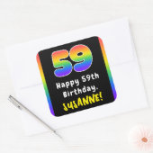 Sticker Carré 59e anniversaire : Rainbow Spectrum # 59, Nom pers (Enveloppe)