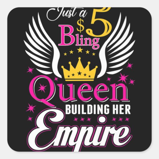 Sticker Carré 5 Bling Queen pour femmes Dames Paparazzi (Devant)