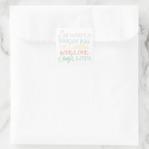 Sticker Carré 5 rappels quotidiens : Paroles de sagesse inspiran