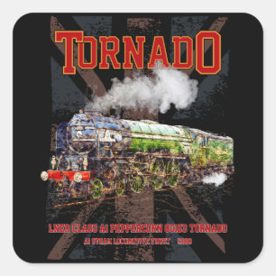 Sticker Carré 60163 Tornado Train à vapeur Vintage Locomotive