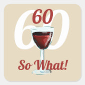 Sticker Carré 60 alors quelle motivation et drôle 60e anniversai (Devant)