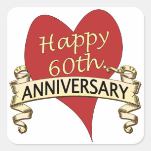 Sticker Carré 60 Anniversaire