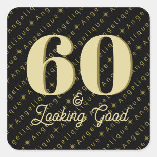 Sticker Carré 60 et beau anniversaire
