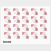 Sticker Carré 60 et fabuleux Parties scintillant rose photo 60e (Feuille)