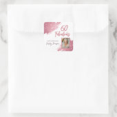 Sticker Carré 60 et fabuleux Parties scintillant rose photo 60e (Sac)