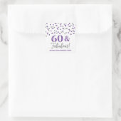 Sticker Carré 60 & Fabuleux Anniversaire Silver Purple Confetti (Sac)