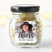 Sticker Carré 60e anniversaire de la fête Photo Black Script Che