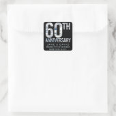 Sticker Carré 60e anniversaire de Mariage diamant sur mesure (Sac)