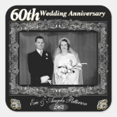 Sticker Carré 60e anniversaire du Mariage vintage (Devant)