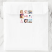 Sticker Carré 60e anniversaire fête photo collage (Sac)