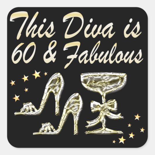 STICKER CARRÉ 60E DIVA ÉCLAIRANT (Devant)