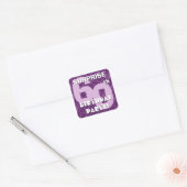Sticker Carré 60e SURPRISE Anniversaire Violet Fireworks V03 (Enveloppe)