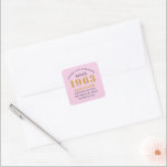 Sticker Carré 60th Birthday Born 1963 Ajouter Nom Rose Grey<br><div class="desc">Anniversaire personnalisé ajoutez votre nom et votre année autocollante. Modifiez le nom et l'année avec le modèle fourni. Un merveilleux accessoire de fête d'anniversaire personnalisé. Plus de cadeaux et de fournitures de fête disponibles avec le design "normes de fixation" dans le magasin.</div>