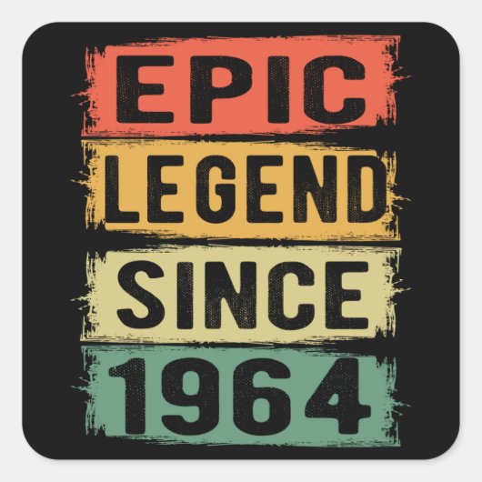 Sticker Carré 61 ans Anniversaire 1964 Epic Legend 61e anniversa (Devant)