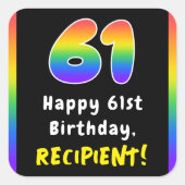 Sticker Carré 61e anniversaire : Rainbow Spectrum # 61, Nom pers (Devant)