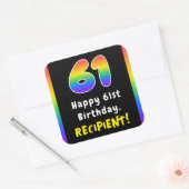Sticker Carré 61e anniversaire : Rainbow Spectrum # 61, Nom pers (Enveloppe)
