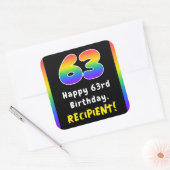 Sticker Carré 63e anniversaire : Rainbow Spectrum # 63, Nom pers (Enveloppe)