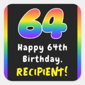 Sticker Carré 64e anniversaire : Rainbow Spectrum # 64, Nom pers (Devant)