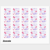 Sticker Carré 65e anniversaire pour maman (Feuille)