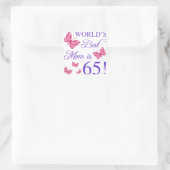 Sticker Carré 65e anniversaire pour maman (Sac)
