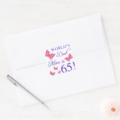 Sticker Carré 65e anniversaire pour maman (Enveloppe)