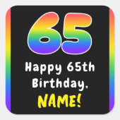 Sticker Carré 65e anniversaire : Rainbow Spectrum # 65, Nom pers (Devant)