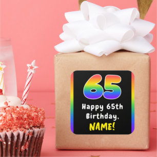 Sticker Carré 65e anniversaire : Rainbow Spectrum # 65, Nom pers