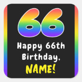 Sticker Carré 66e anniversaire : Rainbow Spectrum # 66, Nom pers (Devant)