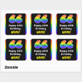 Sticker Carré 66e anniversaire : Rainbow Spectrum # 66, Nom pers (Feuille)