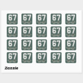 Sticker Carré 67 Main Drôle Six Sept Mème Génération Alpha (Feuille)