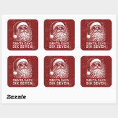 Sticker Carré 67 Meme Funny Santa Says Six Seven Christmas (Feuille)