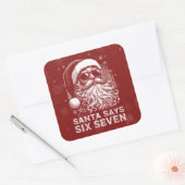 Sticker Carré 67 Meme Funny Santa Says Six Seven Christmas (Enveloppe)