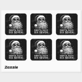 Sticker Carré 67 Meme Funny Santa Says Six Seven Christmas (Feuille)