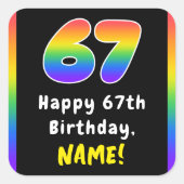 Sticker Carré 67e anniversaire : Rainbow Spectrum # 67, Nom pers (Devant)