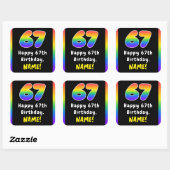 Sticker Carré 67e anniversaire : Rainbow Spectrum # 67, Nom pers (Feuille)