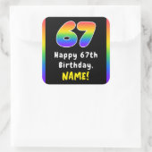 Sticker Carré 67e anniversaire : Rainbow Spectrum # 67, Nom pers (Sac)
