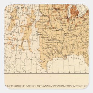 Sticker Carré 68 Autochtones Canada 1900