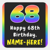 Sticker Carré 68e anniversaire : Rainbow Spectrum # 68, Nom pers (Devant)