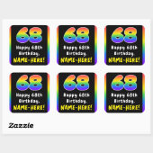 Sticker Carré 68e anniversaire : Rainbow Spectrum # 68, Nom pers (Feuille)